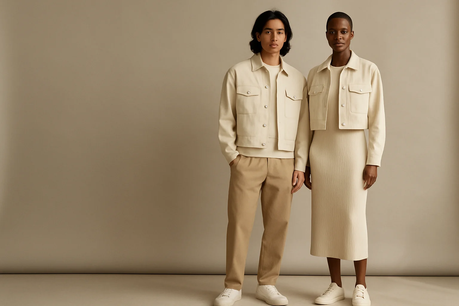 MERCE campaign with modern layered clothing