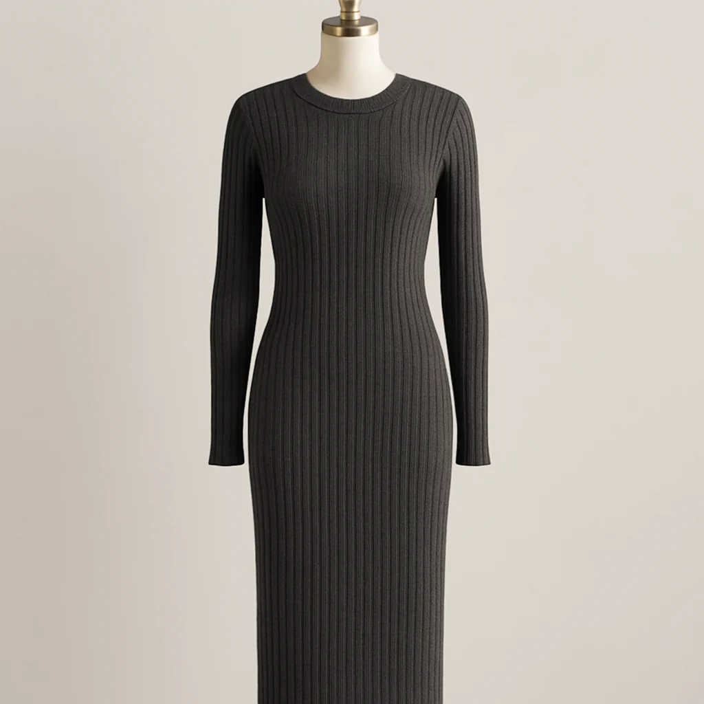 Ribbed Column Dress